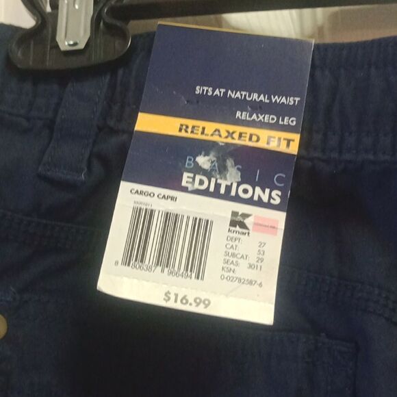 Basic editions womens cargo capri Navy blue size S - Picture 6 of 7
